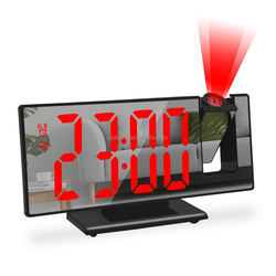 Ceas deșteptător cu proiecție în stoc, ecran color creativ, oglindă, ceas de proiecție, ecran mare, ceas electronic digital cu amânare