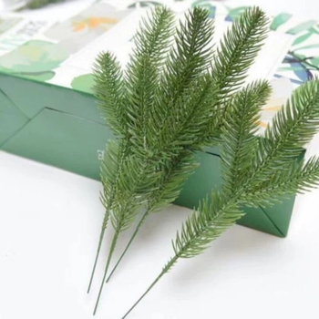 Sekély Zhu szimuláció Fenyőágak Háromosztatú fenyőtűk Karácsonyi rattan ruhadarabok Otthondekoráció DIY virágkötészet Műfenyőágak
