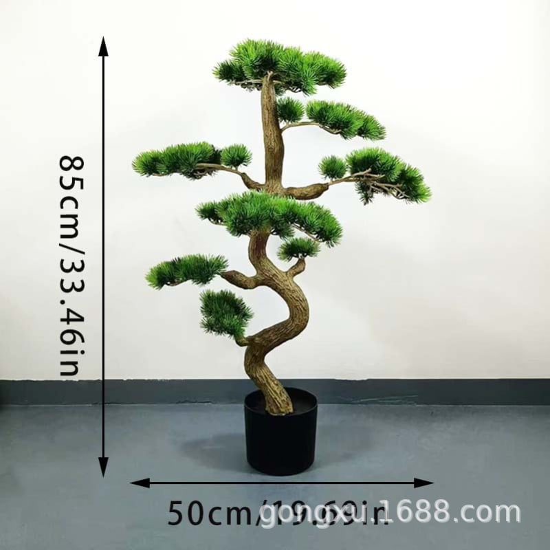 Új kínai stílusú műfenyő irodai folyosó lépcsőház kézműves termékek üdvözlő fenyődíszek műanyagból