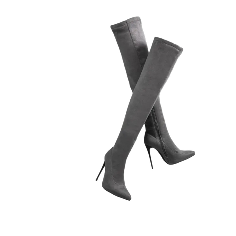2025 őszi új, magas sarkú, térdig érő csizma, nagy méretű, térdig érő csizma, Amazon Aliexpress Export tűsarkú csizma