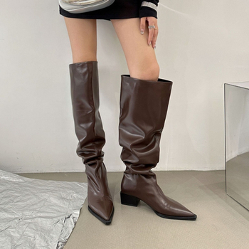 2024 őszi új divatos, royal sister, legyező alakú, vastag sarkú, rakott csizma, vastag sarkú, hegyes sarkú, magas sarkú csizma, alacsony sarkú, rakott csizma