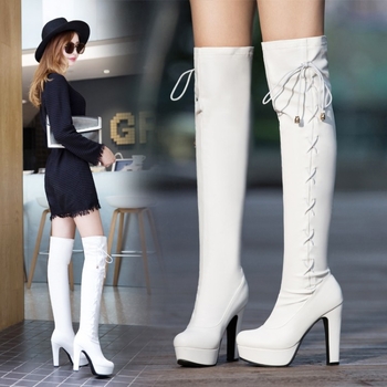 Gyári közvetlen ár őszi és téli új divatos csizma rugalmas szalaggal vastag sarokkal divatos női cipők 34-50 méret