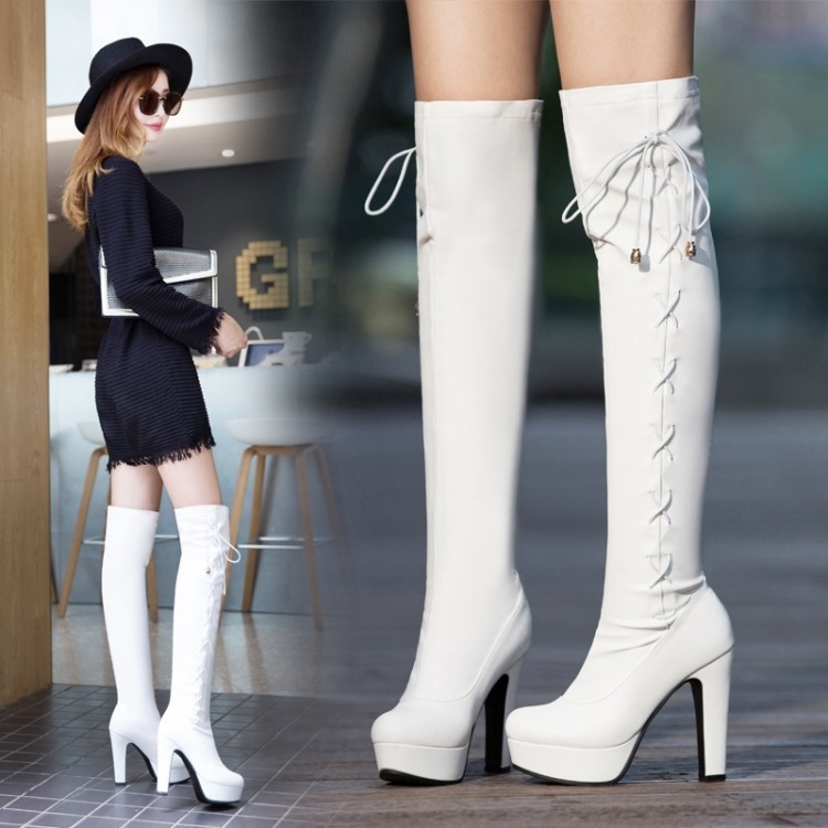 Gyári közvetlen ár őszi és téli új divatos csizma rugalmas szalaggal vastag sarokkal divatos női cipők 34-50 méret