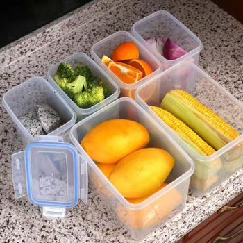 Piiriülene eksklusiivne PP-plastist värske säilituskarp seitsme mahutavusega suletud puu- ja köögiviljade külmutamise hoiukasti külmkapi hoiukasti hulgimüük