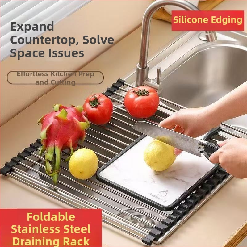 „Amazon“ nerūdijančio plieno kanalizacijos stovas, sulankstomas virtuvės kriauklės indų džiovykla, sulankstoma saugykla