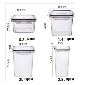 Köögis plastist suletud purgi hoiukomplekt igapäevasteks vajadusteks. Teravilja ja nuudlite niiskuskindel hoiukarp.