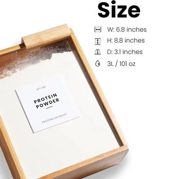 Piiriülene uue toote majapidamises kasutatav bambusest ja puidust libistatav teravilja hoiukast puidust toidu hoiukast puidust toidudosaator