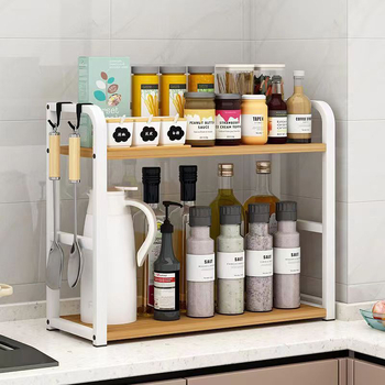 Ράφι αποθήκευσης κουζίνας, Ράφι μπαχαρικών, Επιφάνεια τραπεζιού, Πολυλειτουργική, Πολυστρωματική επιφάνεια αποθήκευσης, Ράφι αποθήκευσης λαδιού, αλατιού, σάλτσας και ξιδιού χωρίς γροθιές