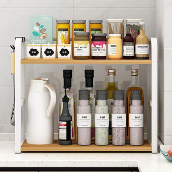 Ράφι αποθήκευσης κουζίνας, Ράφι μπαχαρικών, Επιφάνεια τραπεζιού, Πολυλειτουργική, Πολυστρωματική επιφάνεια αποθήκευσης, Ράφι αποθήκευσης λαδιού, αλατιού, σάλτσας και ξιδιού χωρίς γροθιές