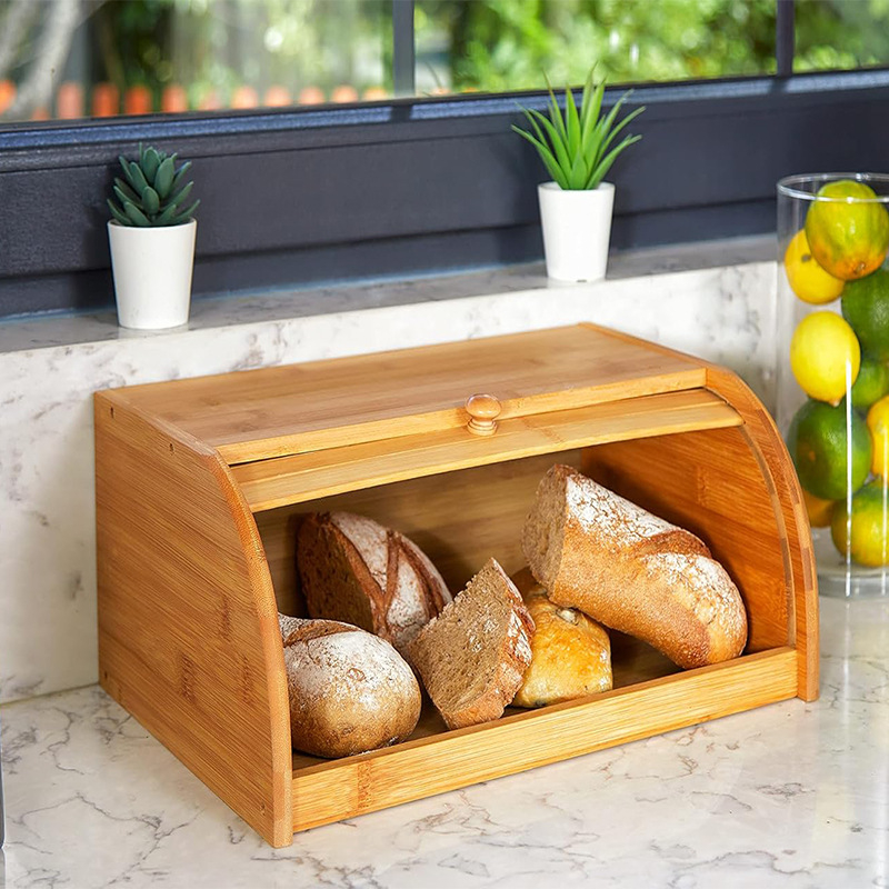 Individualizuota medinė duonos dėžutė, atspari dulkėms, vitrina, pyragaičių, vaisių laikymo dėžutė, bambuko medienos laikymo dėžutė, išardoma ir surinkta laikymo dėžutė