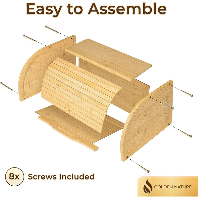 Individualizuota medinė duonos dėžutė, atspari dulkėms, vitrina, pyragaičių, vaisių laikymo dėžutė, bambuko medienos laikymo dėžutė, išardoma ir surinkta laikymo dėžutė