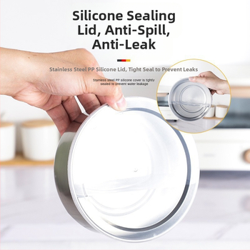 Tvornička izravna prodaja, set od pet dijelova od nehrđajućeg čelika s poklopcem, okrugli zatvoreni hladnjak, svježa pohrana kućanskih namirnica