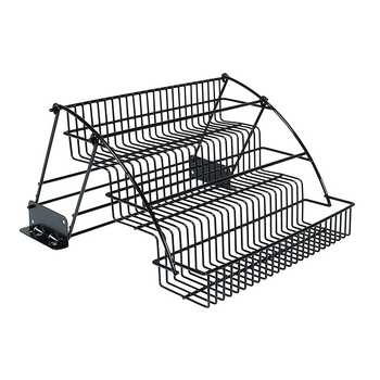 Japoniško stiliaus geležinė trijų sluoksnių laikymo lentynėlė, tarpvalstybinė karštos virtuvės spintelių laikymo lentynėlė, juodai dažyta metalinė sulankstoma prieskonių lentynėlė