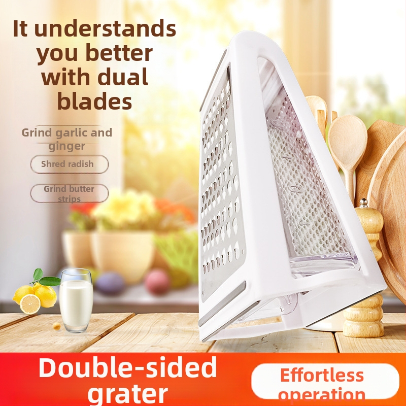 Многофункционална ренде за сирене и масло Кухненска джаджа Двустранно вертикално ренде за картофи и сирене за зеленчуци и плодове