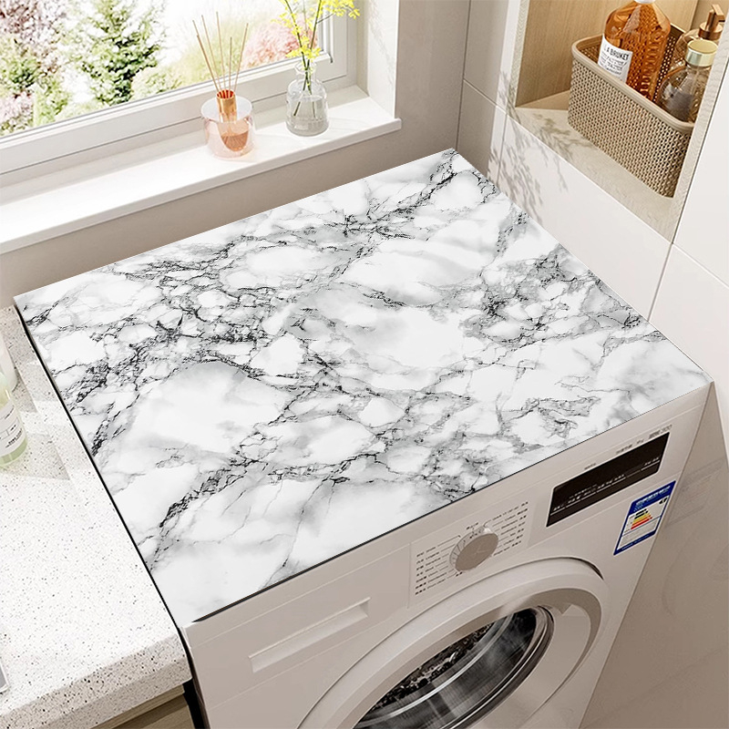 Határokon átnyúló, könnyű, luxus márványmintás mosógép nedvszívó, csúszásgátló takaróbetét hűtőszekrényhez, szilikon védőbetét porvédő betét