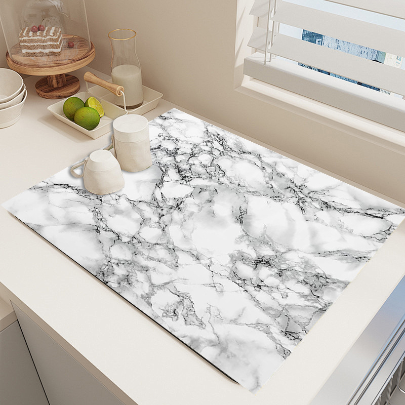 Határokon átnyúló, könnyű, luxus márványmintás mosógép nedvszívó, csúszásgátló takaróbetét hűtőszekrényhez, szilikon védőbetét porvédő betét