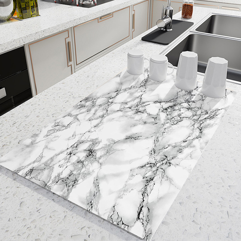 Határokon átnyúló, könnyű, luxus márványmintás mosógép nedvszívó, csúszásgátló takaróbetét hűtőszekrényhez, szilikon védőbetét porvédő betét