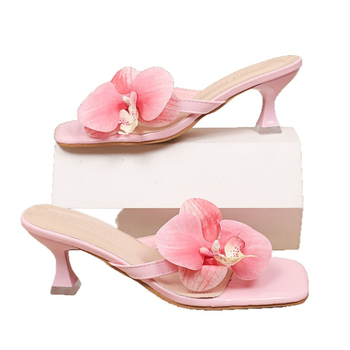 Nagy méretű, szögletes orrú, női papucsok, 2024-es új, nyári divatos, virágmintás flip-flopok, alkalmi, strandszandálok