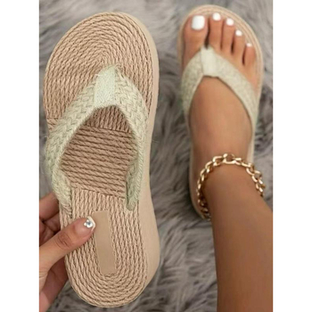Határokon átnyúló női nyári divatos kenderkötél szövésű flip