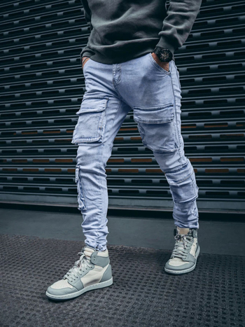 1 Kék Férfi Utcai Style Farmer