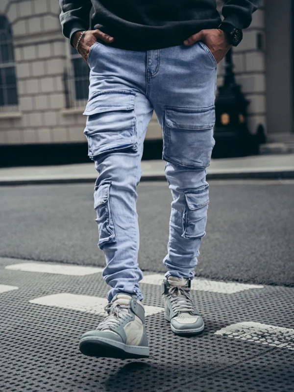 1 Kék Férfi Utcai Style Farmer