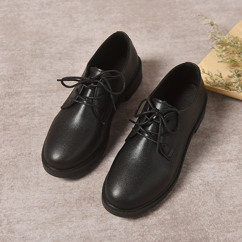 Γυναικεία μαύρα παπούτσια βρετανικού στιλ ρετρό 2021 Νέα ανοιξιάτικα κορεάτικα στυλ Μοντέρνα κολεγιακά παπούτσια με χοντρά τακούνια