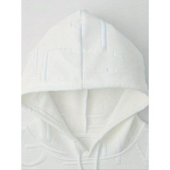 Мъжки суичър с качулка с буквен мотив и връзки, стандартна кройка, ежедневен