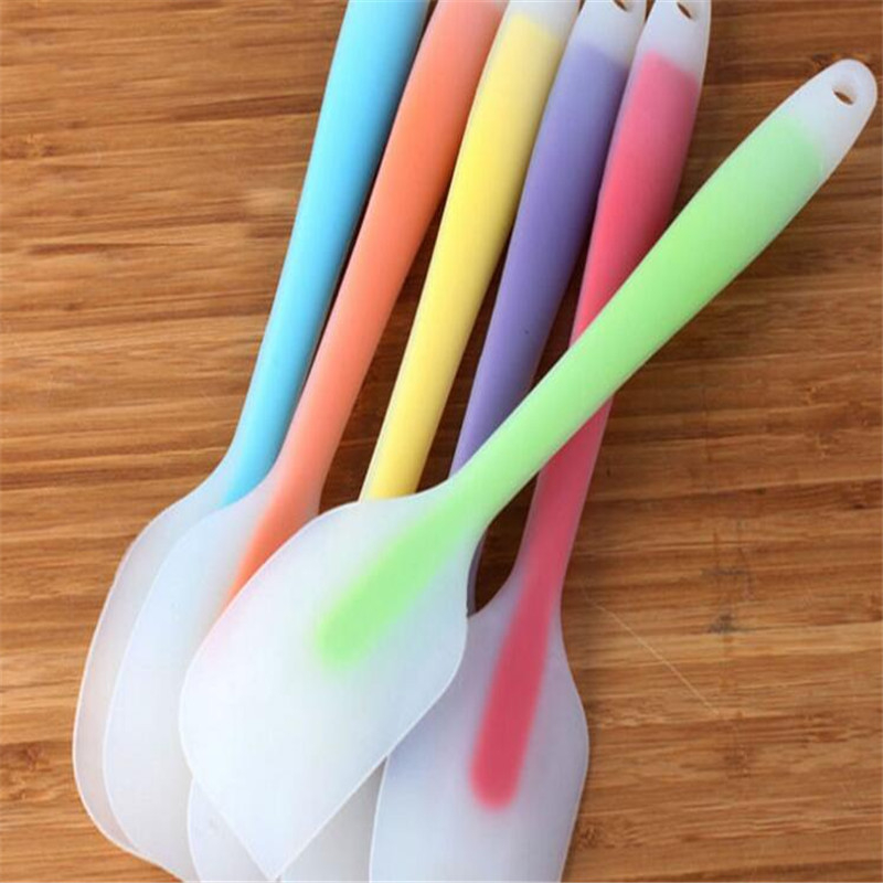 FDA szilikon egyrészes kaparó áttetsző, kicsi, hőálló sütemény spatula sütőeszközök egy generációnyi haj