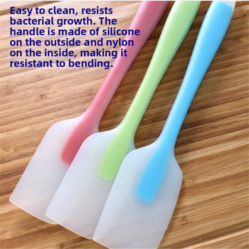 FDA силиконова еднокомпонентна стъргалка, полупрозрачна, малка, устойчива на температура, шпатула за торти, инструменти за печене, поколение коса