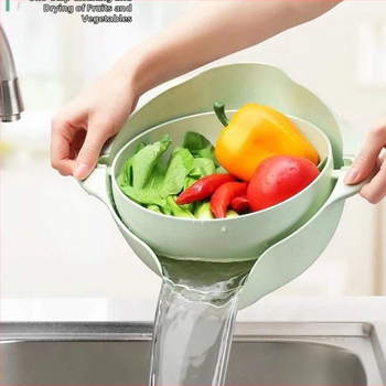 Virtuvės daržovių krepšelis, daržovių plovimas, daržovių plovimo dubuo, nusausinimo krepšelis, modernus vaisių plovimas, dvigubo sluoksnio namų apyvokos vaisių lėkštė, kūrybingas artefaktas, svetainė