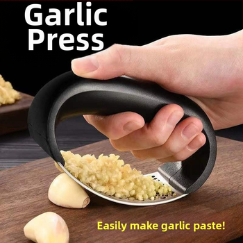 Rankinis žiedinis česnakų presas – tai storo 304 nerūdijančio plieno virtuvės česnakų presavimo ir malimo rinkinys.