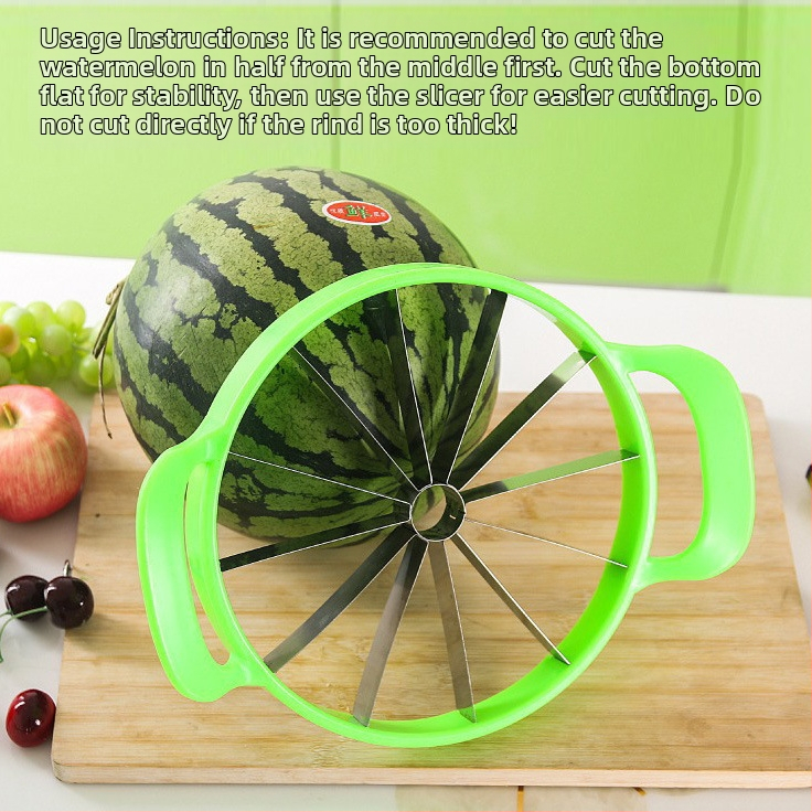 Голям инструмент за рязане на диня, разделител за плодове от неръждаема стомана, домакински разделител за диня, разделител за рязане на диня на едро