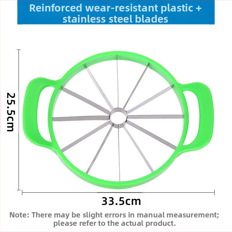 Голям инструмент за рязане на диня, разделител за плодове от неръждаема стомана, домакински разделител за диня, разделител за рязане на диня на едро