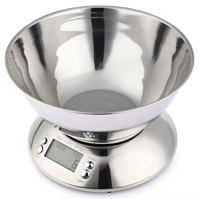 Ražotāja nerūsējošā tērauda virtuves mērtrauks 5kg/g virtuves svari cepšanai pārtikas gramu svari noņemami dalītie svari