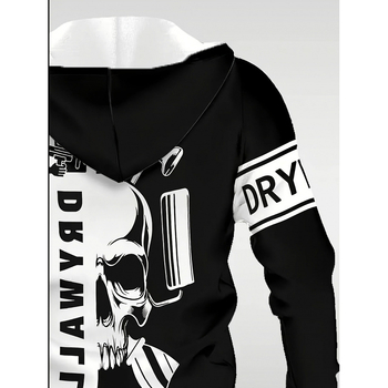 2025 Европа и Съединените щати трансграничен мъжки суичър с 3D дигитален печат 1 мъжки моден ежедневен суичър с качулка