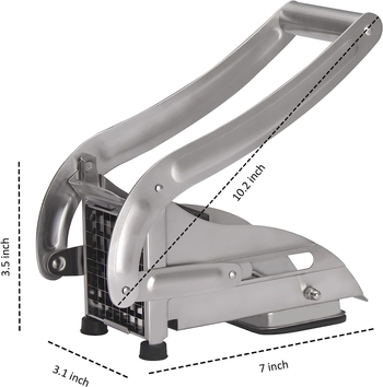 Bulvių pjaustytuvas Buitinis nerūdijančio plieno rankinis presas Agurkų bulvyčių pjaustytuvas Bulvyčių pjaustytuvas
