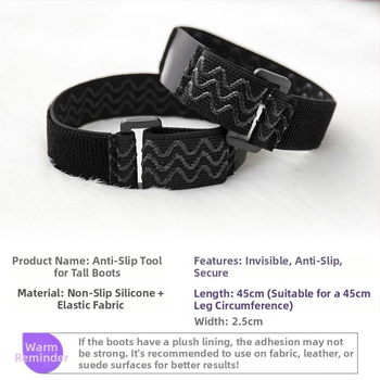 Kukkumisvastaste takjapaeltega pikad saapad, poolrihmadega sukad, libisemisvastaste üle põlve ulatuvate rihmadega kõrged saapad