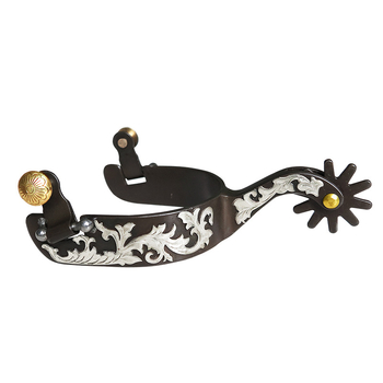 Western Cowboy Άλογο με ένθετο αγκάθι με λευκή χάλκινη πλάκα, χάλκινη αγκράφα μαλλιών, μπρονζέ, ανδρικό Sp5111