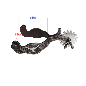 Raudkarvadest pronksist lääneliku stiilis hobuse okas, inkrusteeritud Saksa hõbedase dekoratiivplaadiga, käsitsi nikerdatud teksariidest hobuse okas meestele [Sp5107]