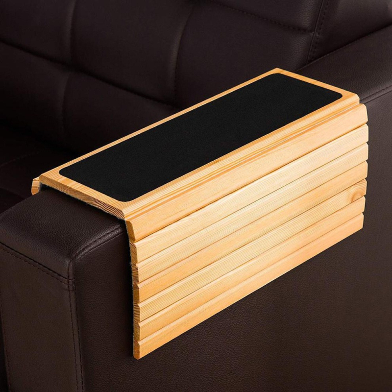 Bambuko sofos porankių padėklas, sofos porankių padėklas, nešiojamas sofas, sulankstomas stalas, vyno padėkliukų laikiklis, gėrimų laikiklis