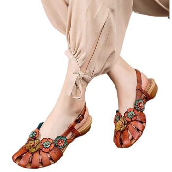 2024 σε απόθεμα Σανδάλια με ρωμαϊκά λουλούδια Γυναικεία σανδάλια σε έθνικ στιλ Άνετα γυναικεία σανδάλια σε όλο το μήκος Casual Outwear Γυναικεία παπούτσια