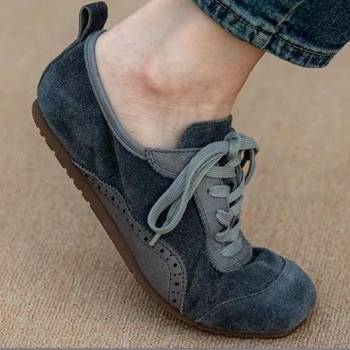 Μαλακό Δερμάτινο Παπούτσια 2025 Δημοφιλή Παπούτσια Μπαλέτου Moral Training Ρετρό Επίπεδα Παπούτσια Μαλακή Σόλα που Δεν Κουράζει τα Πόδια με Κορδόνια Νέα Casual Γυναικεία Παπούτσια