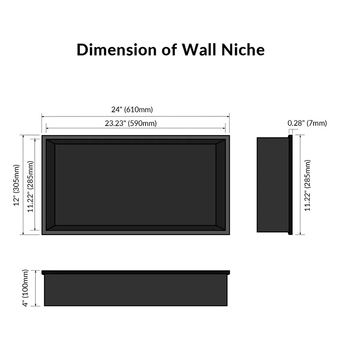 304 nerūdijančio plieno juodos spalvos įterpta nišinė viešbučio vonios kambario sieninė daiktų laikymo lentynėlė, įterpta paslėpta sieninė spintelė