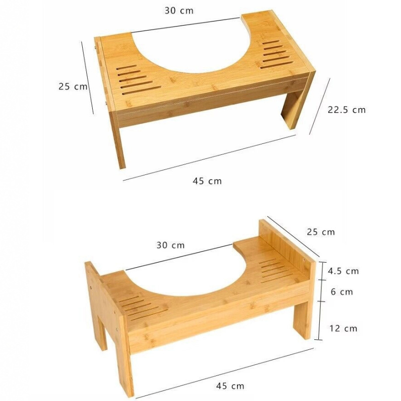 Kryžminė pakoja iš bambuko ir medžio, tualeto pakoja pagyvenusiems žmonėms ir vaikams, vonios kambario pakoja su reguliuojamu aukščiu, tualeto pakoja