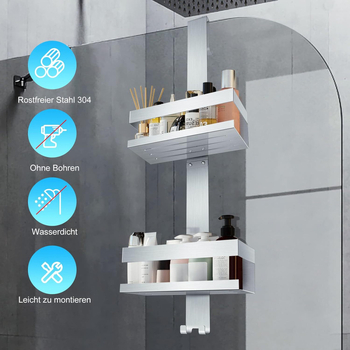 Vonios kambario daiktų laikymo lentyna, durų pakabinama lentyna be perforavimo, sieninė pakabinama lentyna, daugiasluoksnė pakabinama krepšelių laikymo lentyna, vonios kambario reikmenų laikymo lentyna