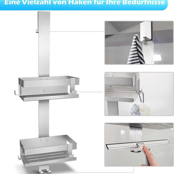 Vonios kambario daiktų laikymo lentyna, durų pakabinama lentyna be perforavimo, sieninė pakabinama lentyna, daugiasluoksnė pakabinama krepšelių laikymo lentyna, vonios kambario reikmenų laikymo lentyna