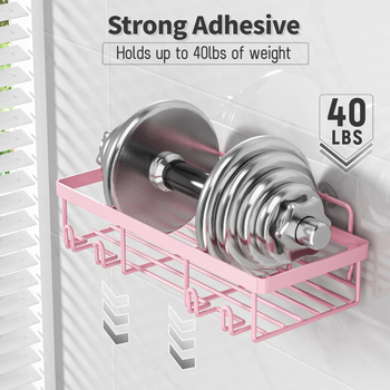 Ροζ διασυνοριακή θήκη αποθήκευσης μπάνιου χωρίς τρυπήματα, επιτοίχια θήκη αποθήκευσης μπάνιου, είδη προσωπικής υγιεινής, θήκη μπάνιου