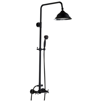 Vario juodos bronzos dušo maišytuvas su europietiško stiliaus pakeliamu dušu, kostiumas su sferine juoda spalva