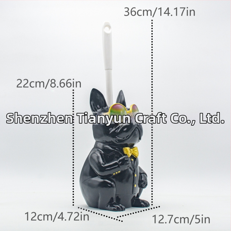 Трансграничен нов френски булдог държач за тоалетна четка, креативни орнаменти за баня, горещо продавана декорация за дома от смола в скандинавски стил