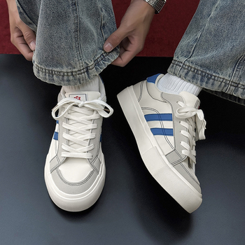 Klasiskas divdaļīgas vīriešu kurpes, modernas nišas, vienkāršas, populāras, lietussargu auduma, studentu audekla kurpes, sporta ikdienas kedas